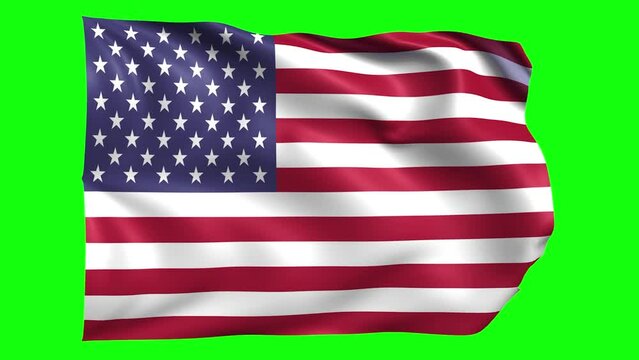 United_States animated flag on green screen