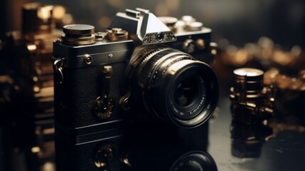 Fototapeta na wymiar old photo camera generated by AI