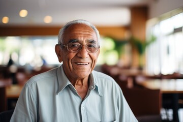 Fototapeta premium Portrait of a smiling elderly man in the nursing home