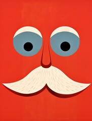 Fototapeta premium Man moustache character face funny art mustache design illustration male cartoon guy gentleman