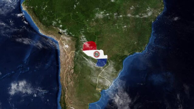 Paraguay Realistic World Map