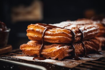 Stacked Churros: A Delightful Display of Sweet Treats