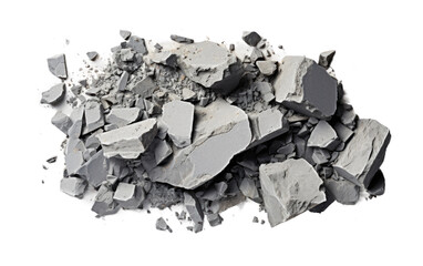 Faded Grey Fragments Isolated on Transparent Background PNG.