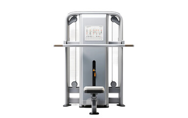 Beautiful Silver Lat Pulldown Machine Isolated on Transparent Background PNG.