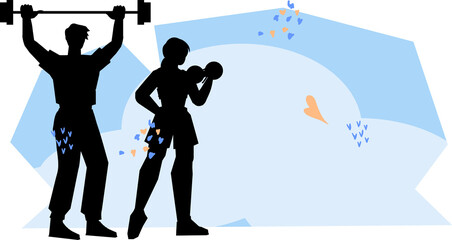 Stay fit sport banner, maintaining physical fitness through sports activities. Stay in shape and improve well-being banner or poster design.