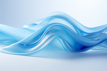 Naklejka premium Abstract blue background with smooth wavy silk or satin texture