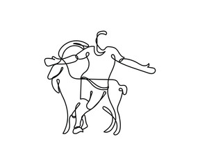 Continuous line art vector of a football player. Football championship. Victory in Soccer series. isolated concept art vectors. Single line art.