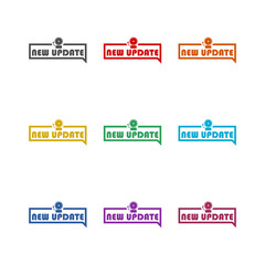 New Update With Bell  icon isolated on white background. Set icons colorful