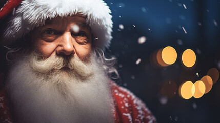 Santa Claus. Close-up portrait. Christmas, New Year holidays
