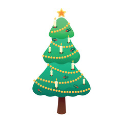 Beautiful Christmas tree on white background