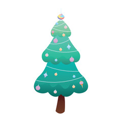 Beautiful Christmas tree on white background