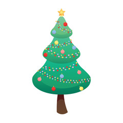 Beautiful Christmas tree on white background