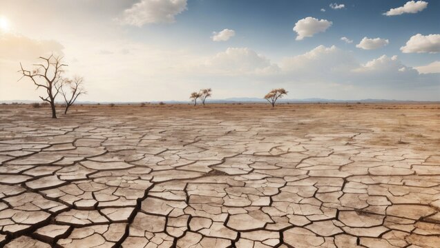 barren land background due to climate change

