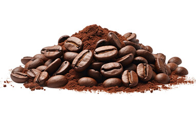 Amazing Roosted Coffee Beans Isolated on Transparent Background PNG. - obrazy, fototapety, plakaty