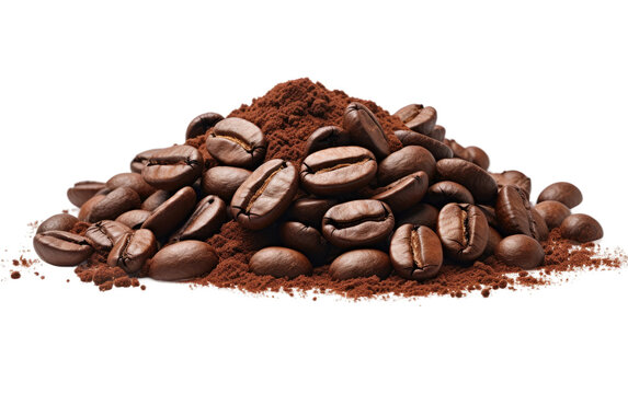 Amazing Roosted Coffee Beans Isolated on Transparent Background PNG.