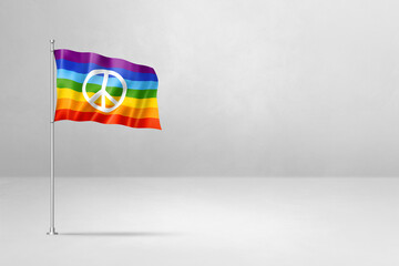 Rainbow peace flag isolated on white