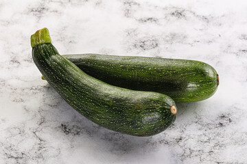 Raw young small green zucchini