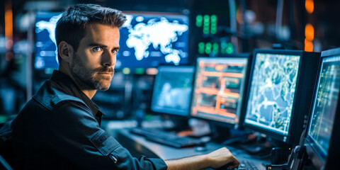 The Pinnacle of Strategy: Command and Control Center Officer Overseeing Operations