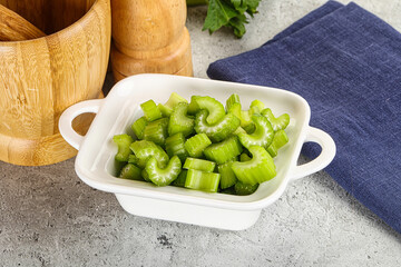 Vegan cuisine - Sliced celery stem