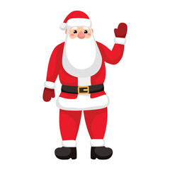 Santa Claus waving hand on white background