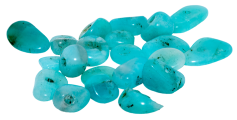 Turquoise bead stones on transparent background