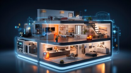 Connected Living, The IoT Revolution in Smart Homes. - obrazy, fototapety, plakaty