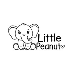 Little peanut Svg, png, Cricut Cut File, Baby elephant svg, Digital Download, Svg Files for Cricut, Newborn Svg, Cute Baby Svg