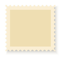 Decorative postmark frame. Realistic square stamp mockup