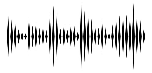 Sound signal. Audio wave pulse. Digital amplitude