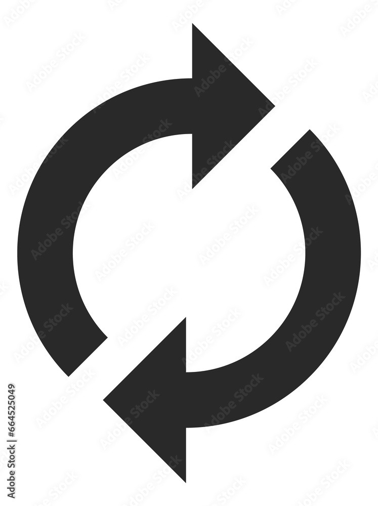 Poster circular black arrow. reload icon. refresh symbol