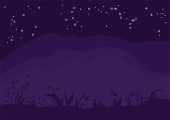night sky filled with lots of stars, 2d game background, night landscape background, night background, vector