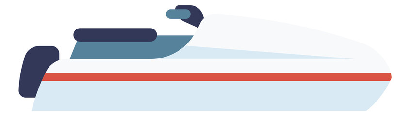 Obraz premium White motorboat icon. Modern fast speed ship