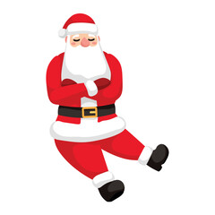 Sitting Santa Claus on white background