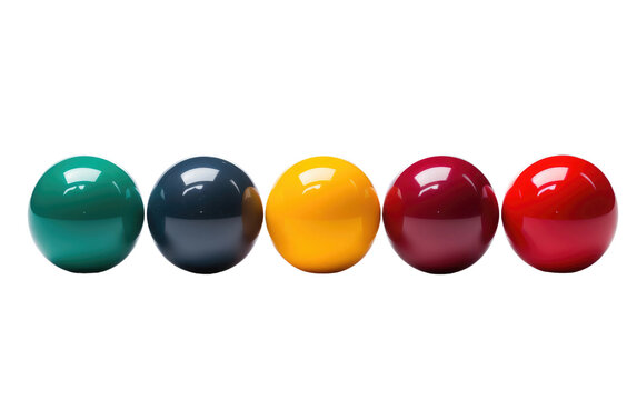 Beautiful Billiards Colorful Balls Isolated on Transparent Background PNG.