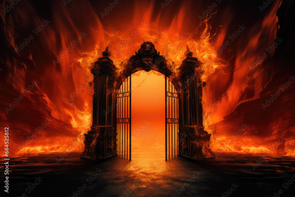 Wall mural the gates of hell - generative ai