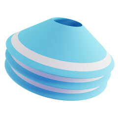 3d Illustration of Blue Sport Cone