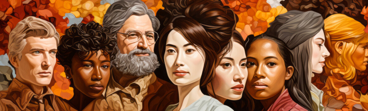 Global Community: Illustration of a Multi-Cultural Society