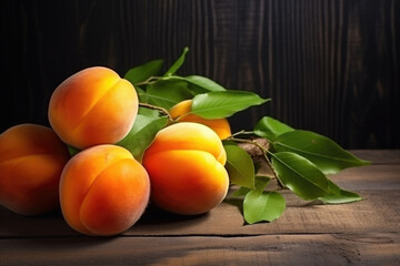 Fresh apricots on the table close up