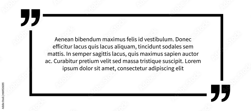 Aufkleber text box rectangular form template. quote frame