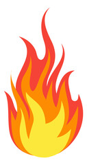 Cartoon blaze icon. Big bright fire flame