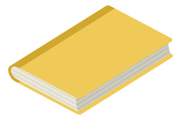 Book isometric icon. Yellow hardcover. Knowledge symbol