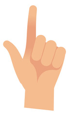 Forefinger pointing up. One count number icon