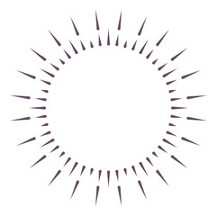 Radial decorative line frame. Round vintage badge