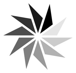 Spinning monochrome gradient circle. Process loading symbol