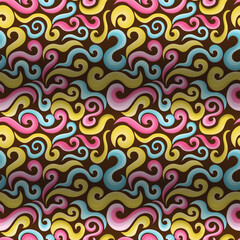 Vector background illustration with non-continuous abstract line pattern in full color.	