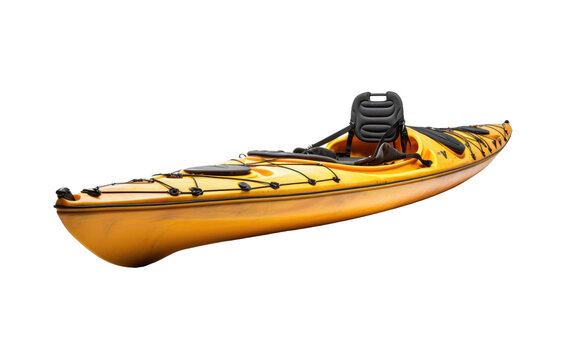 Splendid Yellow Kayak Boat Isolated on Transparent Background PNG.