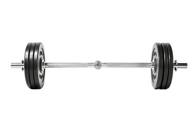 Beautiful Black Barbell Isolated on Transparent Background PNG.