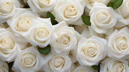 White roses horizontal seamless pattern. White roses arrangement.