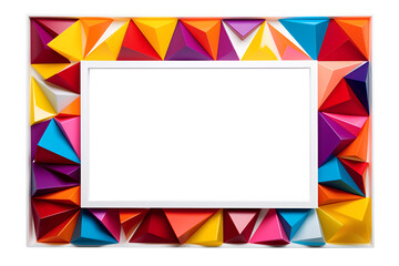 Contemporary abstract colorful graphic illustration of decorative frame for print, images, picture and photography. Vibrant multi-colored design element. Isolated
