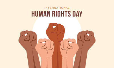 Hand Drawn International Human Rights Day Background with Hands